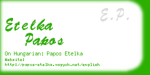 etelka papos business card